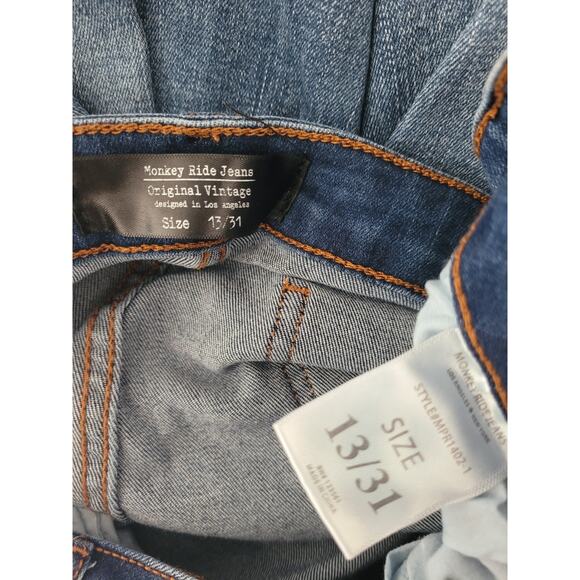 Monkey Ride Jeans Vintage Wide Bottom‎ Women's Size 13/31 Blue Button-Fly - Picture 4 of 6